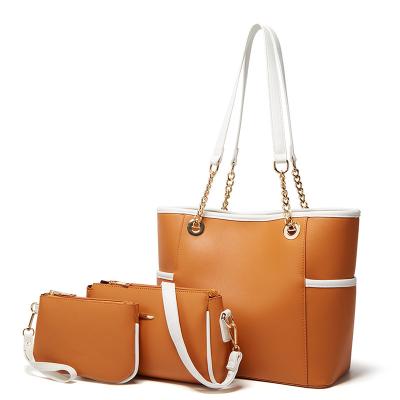 China Fashion Women Fashion PU Leather Handbags Tote Bag Shoulder Bag Top Handle Satchel Purse Handbags Set 3 Pcs for sale