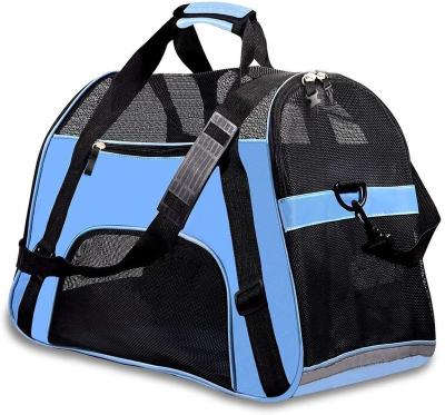 China Sustainable Airline Approved Cat Dog Pet Mesh Bag Portable Outdoor Travel Pet Carrier For Small Pet for sale