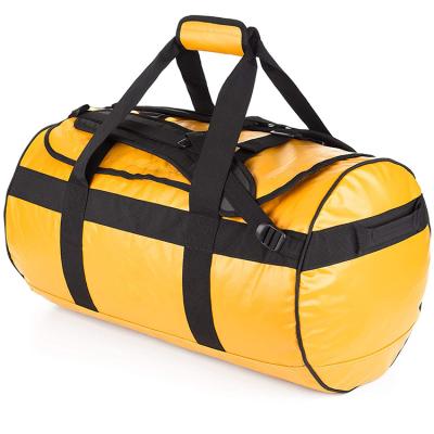 China Travel 35L 65L 90L PVC Tarpaulin Sports Gym Bag Backpack, Waterproof Travel Hiking Duffel Bag With Backpack Straps for sale