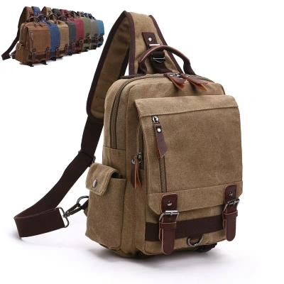 China Canvas Cross Body Messenger Bag Shoulder Backpack Travel Rucksack Daily Used Sling Bag for sale