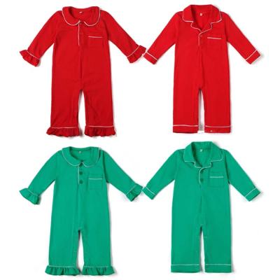 China Breathable Custom Toddler Baby Sleepwear Infant Pajamas Set Boys And Girls Matching Plain Cotton Christmas Onesie Pajamas for sale