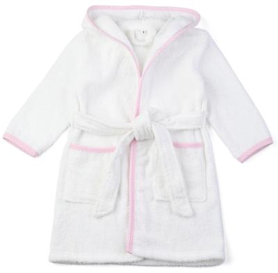 China Thermal High Quality White Terry In Stock Kids Hotel Soft Solid Bathrobe Plus Size Spa Home Little Girls Long Robe for sale