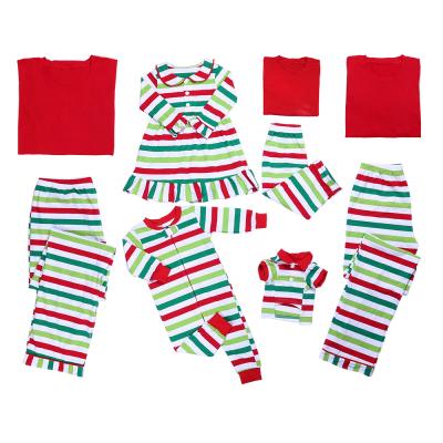 China 2019 100% QUICK DRY Cotton Buttons Up Pajamas Stripe Girls Night Dress Baby Man Sibling Family Christmas Pajamas for sale