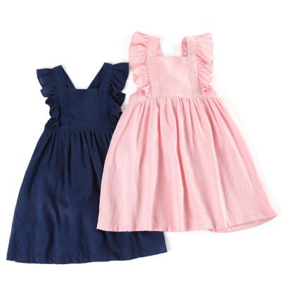 China Breathable Summer Baby Toddler Girls Dresses Sleeveless Cute Kids Clothing Girl Canvas Dresses Kids Dresses For Girls for sale