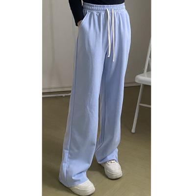 China Sustainable Sports Jogging Wide-Leg Pants Women's Integral High-Waist Spring To Drape New Straight-Leg Pants Loose Wiping Suit Pants for sale