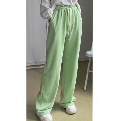 China Solid Color Sustainable Pants Womens High Waist Drape Straight Wide Leg Pants Slim Loose Drape Casual Wiping Pants for sale