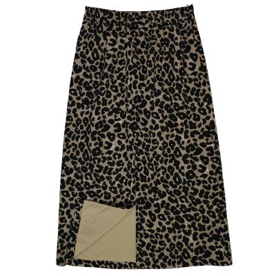 China Hot sale 2023 summer hot fashion knitted skirt leopard print high waist sexy elastic women's dress customized fashion anti-static for sale