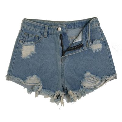 China Low-waist breathable light blue denim shorts women's summer fashion new slimming net red style raw edge ultra-short hot pants trends for sale