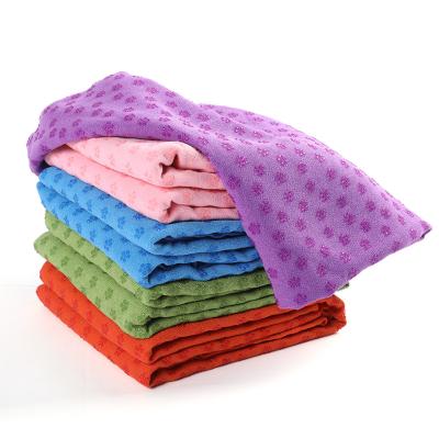 China Amazon Portable Hot Selling Colors Silica Gel Dot Non Slip Microfiber Yoga Towel for sale