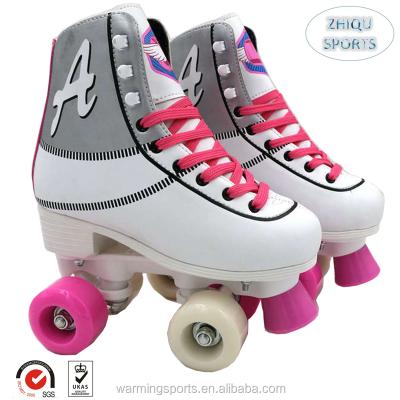 China Factory Supply Word Pattern Warm Light Gray Color Pattern Design Durable And Comfortable Quadruple Roller Skates Durable For Teenagers And Children for sale