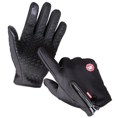 China 2021 High Quality Winter Full Finger Fleece Warm Waterproof Keep Touchable Waterproof Non-slip Screen Mountaineering Skiing Bicycle Gloves for sale