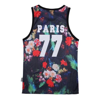 China Mens Tank Tops Floral Sleeveless Tees Anti Shrink All Over Print Sport Gym T-shirts Hawaii Beach Casual Vest for sale