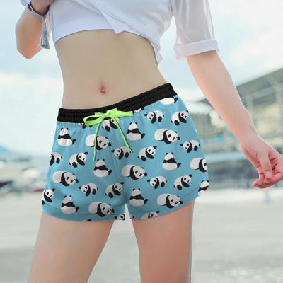 China New Design Anti-UV Women's Self Tie Waist Frill Trim Casual Elastic Shorts With Pocket for sale