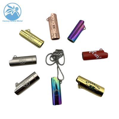 China Metal Jewelry Cigarette Holder Lighter Metal Logo Lighter Case Socket Hiphop Pendant Chain Holder J3 J5 J6 Custom Casual/Sporty Cover Necklace for sale