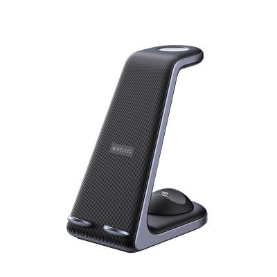 China Smart Watch 15W 3 in 1 Base Portable Fast Wireless Magnetic Phone Charging Station Charger Stand for iPhone for sale