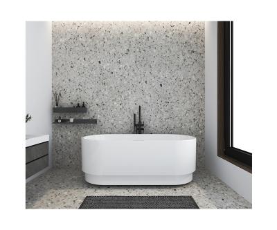 China Freestanding Rose Japanese Acrylic Stone Bathroom Soaking Tub for sale