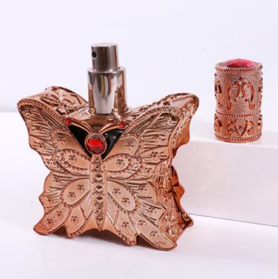 China Personal Care Middle East Arabia Direct Sales 40ML Butterfly Grade Screw Cap Perfume Bottle Can Be Customized LOGO for sale