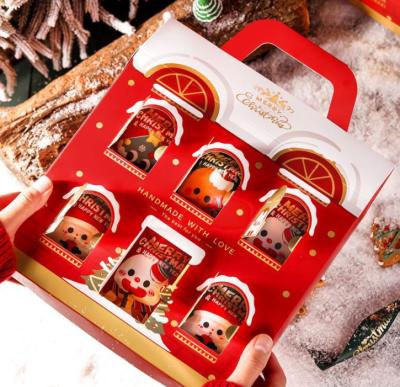 China Disposable Empty Christmas Gift Box Box With Hand Portable Gift Candy Snowflake Gift Box for sale