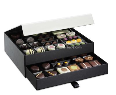 China Custom Three Layer Candy Box Disposable Chocolate Box Double Drawer Box for sale