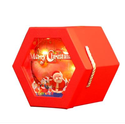 China Christmas Eve Disposable Gift Box Window Apple Christmas Paper Boxes for sale