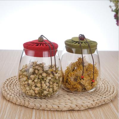 China Large Viable Wholesale Clear Belly Round Shape Storage Glass Jar With Lid Tea Pot Glass for sale