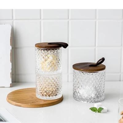 China Eco - Friendly Cookie Feature Glass Candle Jars With Lid For Making Candles for sale