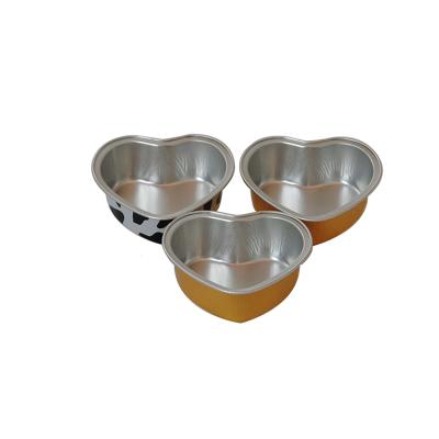 China Exquisite High Quality Cake Cup Aluminum Foil Heart Shaped Food Container for sale