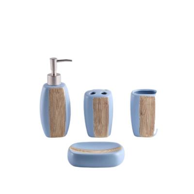 China Viable and Good Quality Wholesale Low Price Essential Luxury Accessory 4Pcs Ceramic Bathroom Set For Hotel for sale