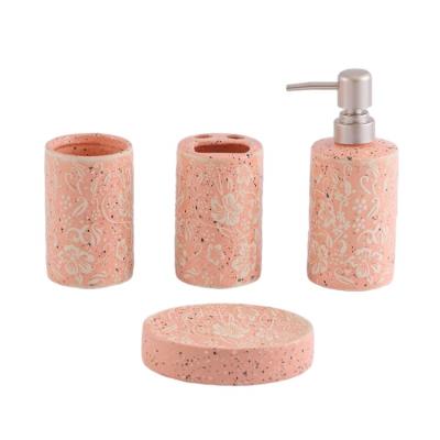 China Hot Sale Wholesale Decoration 4 Pcs Viable Ceramic Accessory Creative Bathroom Set for sale