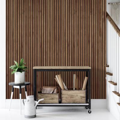 China Modern 100% Polyester Fiber oak surface PET wall panel Natural Oak Acoustic Slat Wood Wall Panels for Walling and Ceiling for sale