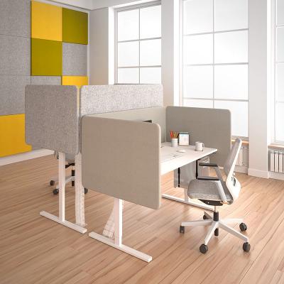 China Modern Sound Proof Noise Pollution Prevention Sneeze Guard Office Desk Table Divider Acoustic movable partition PET Polyester panel for sale