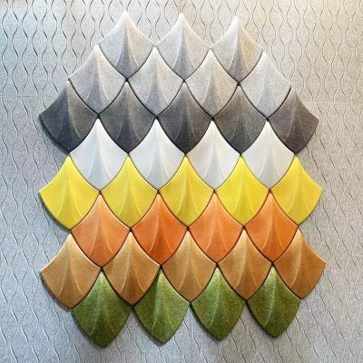 China Modern Sound Absorbing acoustical panels home decoration sound absorption 3d acoustic panel 100% Polyester PET felt panel for sale