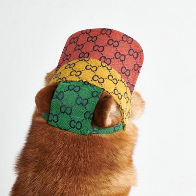 China Stocked Dog Baseball Hat Summer Canvas Hat Only For Outdoor Small Dog for sale