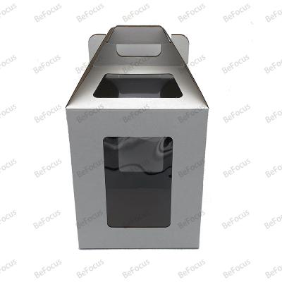 China Recycled Materials Factory price manufacturer supplier take away container corrugated shipping paper food box with clear window for sale