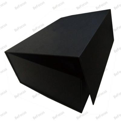 China Recycled Materials OEM Factory luxury custom craft paper Black Magnetic foldable shoes gift storage packaging box with your own logo for gift for sale