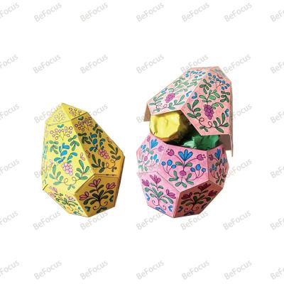 China Recycled Materials custom cheap golden supplier easter kids toys candy egg gift cardboard paper packaging foldable boxes gift with your own logo for sale