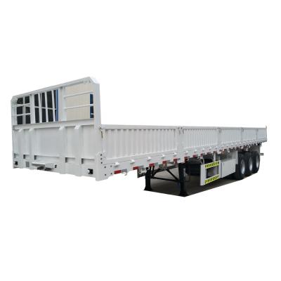 China Enclosed Semi Truck Trailer 3 Axles Column Panel Cargo Side Wall Trailer for sale