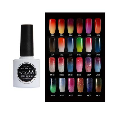 China Easy Apply High Quality Clear Color UV Gel Plain Color Temperature Changing Gel Polish Thermal Nail Polish for sale