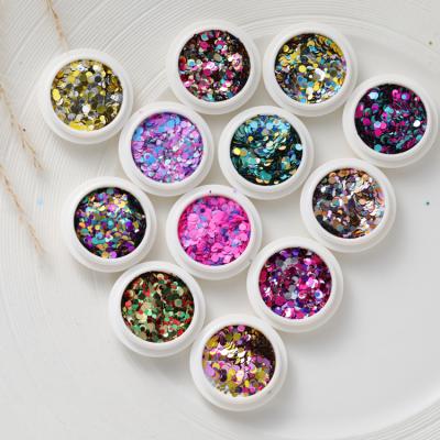 China 2021 china manufacturer hot sale china manufacturer plastic sequin glitter round glitter nail design for decoration for sale