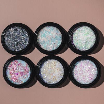 China New 2021 Plastic Nail Glitter Series Powder Sequins Nail Art Sticker Symphony Laser Sequins China Manufacturer for sale