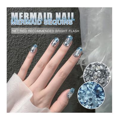 China High Quality Plastic Metallic Nail Decor Mermaid Nail Sequin Shiny Accessories Sparkle Sequins for sale