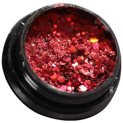 China 3D DIY Nail Art Glitter Nail Art Glitter Red Color Ornament Lady UV Gel Nail Polish Accessories Shiny Powder DIY for sale