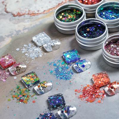 China Colorful Nail Art Decoration Shiny Sequins 3d Nail Glitter Mixed Small Sequins SQ201228 for sale