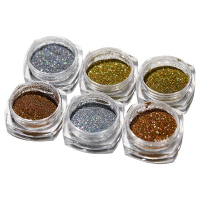 China DIY Nail Art 6pcs Nails Shiny Rose Gold Colors Sandy Powder Glitter Nails Dipping Powder Dye Flakes for sale