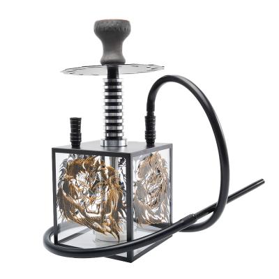 China New lion cube smoking hookah set shisha set silicone water pipe luminous silicone shisha bowl acrylic shisha set hookah smoking accessor for sale