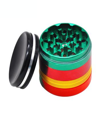 China Small Size With Light Weight 63MM 5 Layers Tobacco Grinder Silicone Storage Jar Metal Aluminum Grinder Weed Rasta Herb Cigarette Crusher Smoking Accessories for sale