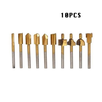 China 10pcs HSS Wood Milling Cutter Fits Dremel Rotary Tool Set 1/8