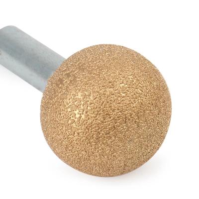 China Vacuum Brazed Diamond Dry Round Head Spherical Bit Grinding Tools For Pebble Flowerpots for sale