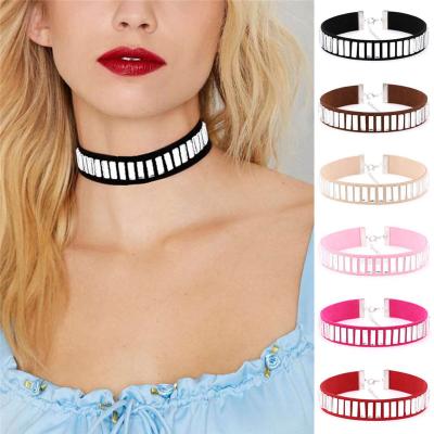 China High quality fashion goth fashion bdsm sex toys choker slave punk leather collar faux collar PU slave high quality slave neck for sale