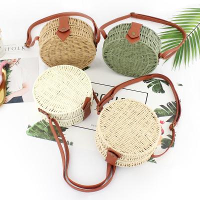 China 100% 100% Handmade Rattan Bag2021 Summer Women Round Straw Bags Handmade Woven Beach Cross Body Bag Bohemian Handbag BAL for sale